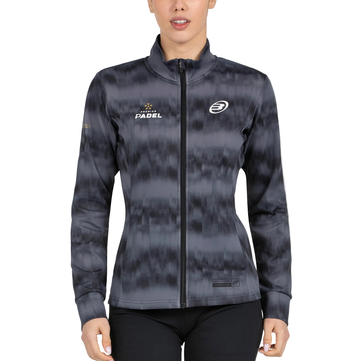 BULLPADEL PATU WOMENS SWEATSHIRT ZIP PREMIER PADEL BLACK/GREY DB47005000