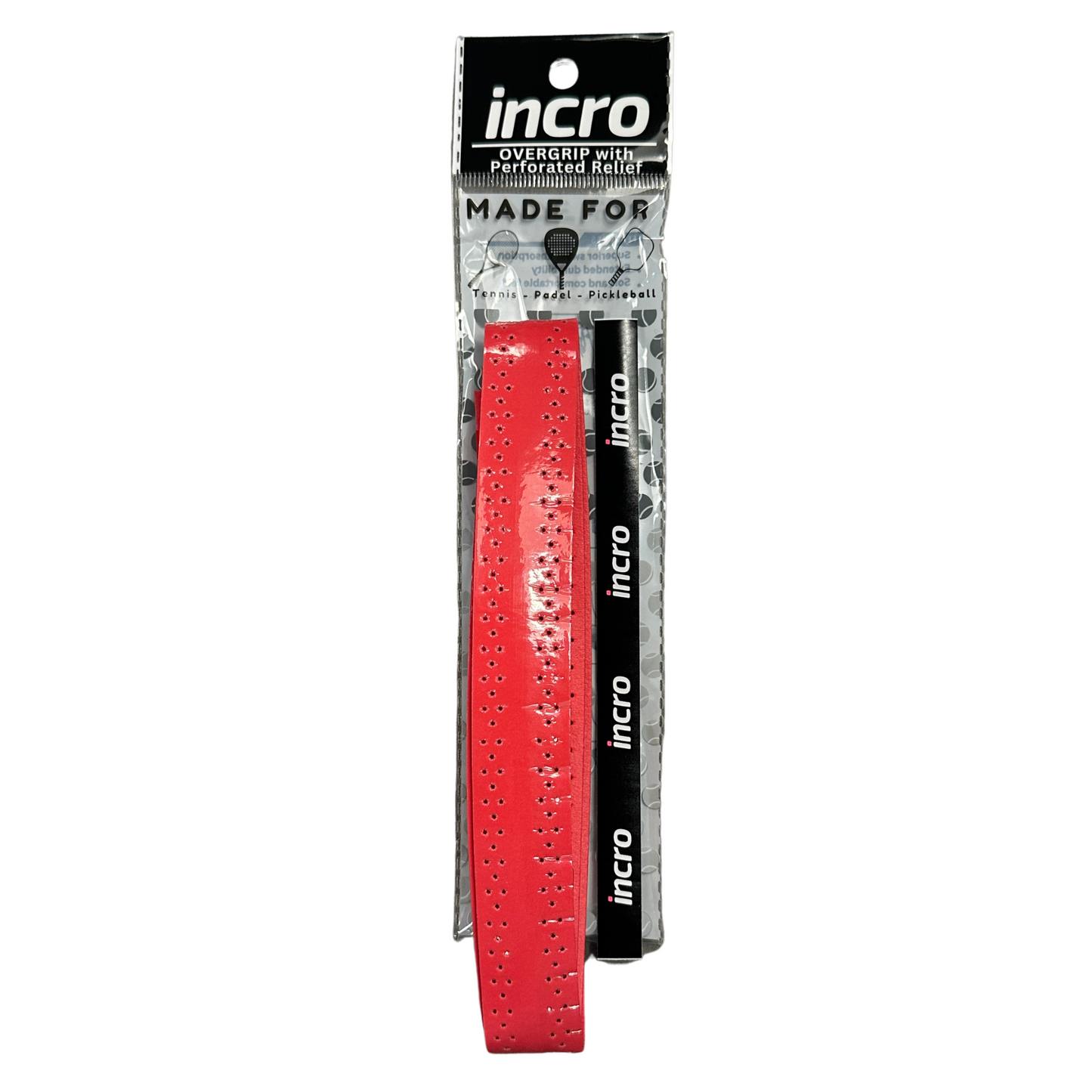 Incro Damping Ridges Overgrip with Perforated Relief – Red