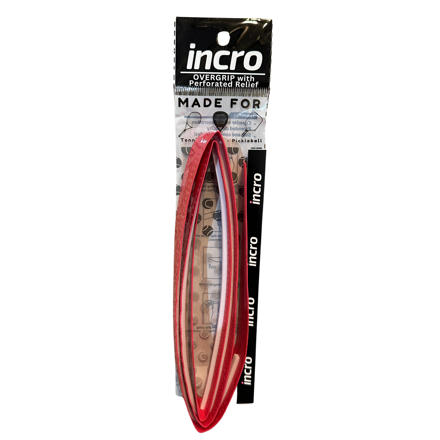 Incro Damping Ridges Overgrip with Perforated Relief – Red