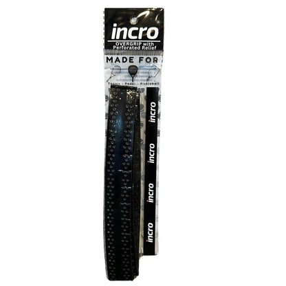 Incro Damping Ridges Overgrip with Perforated Relief – Black