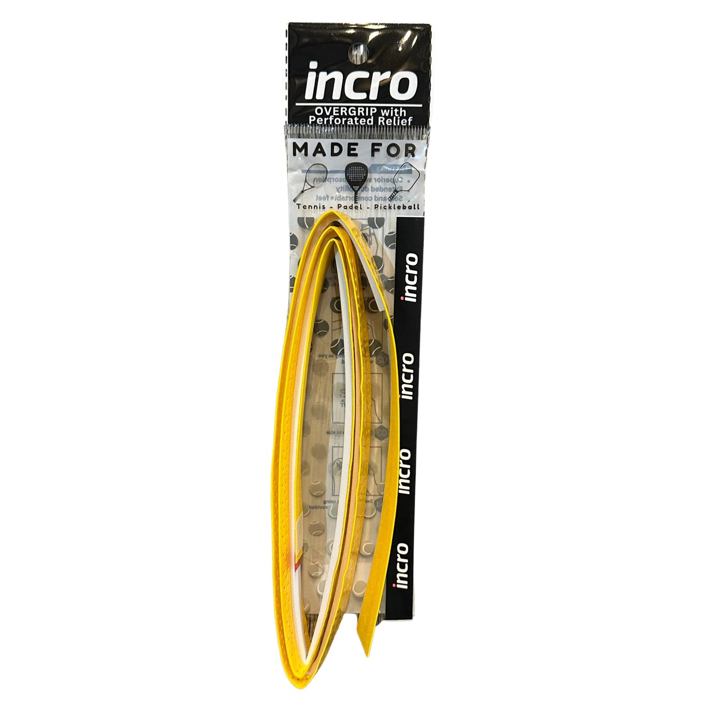 Incro Damping Ridges Overgrip with Perforated Relief – Yellow