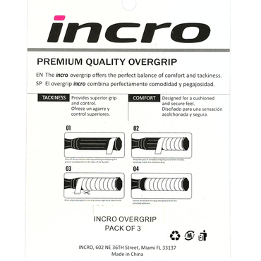 INCRO OVERGRIP BLACK PERFORATED PACK 3 UNITS