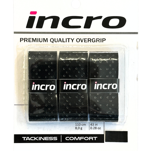 INCRO OVERGRIP BLACK PERFORATED PACK 3 UNITS