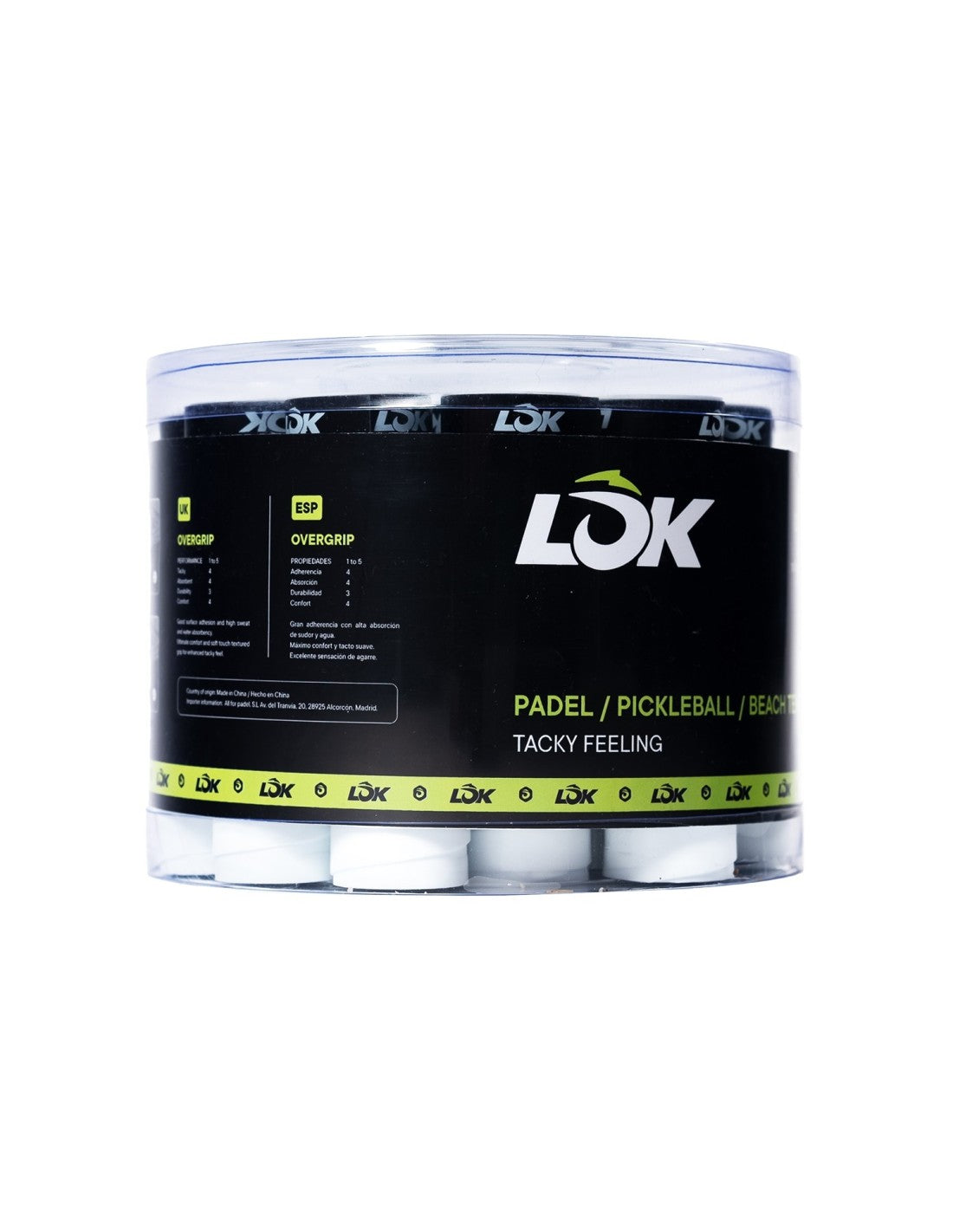 LOK BOX OF OVERGRIPS 60 UNITS WHITE