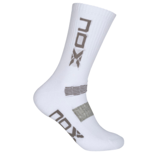 NOX MID LENGTH WHITE WITH GREY LOGO MEN'S TECHNICAL SOCKS. 39-45 (Pack of 6 pairs)