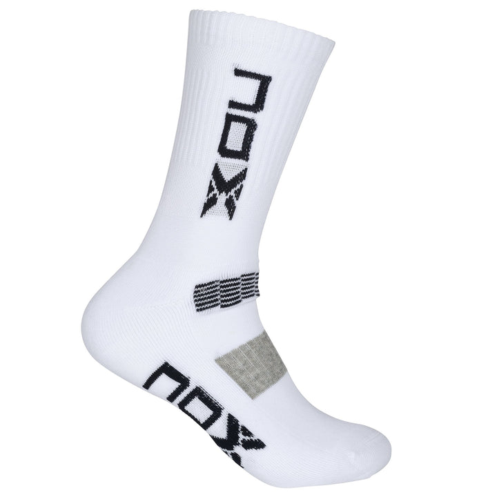 NOX MID LENGTH WHITE WITH BLUE LOGO MEN'S TECHNICAL SOCKS. 39-45 (Pack of 6 pairs)