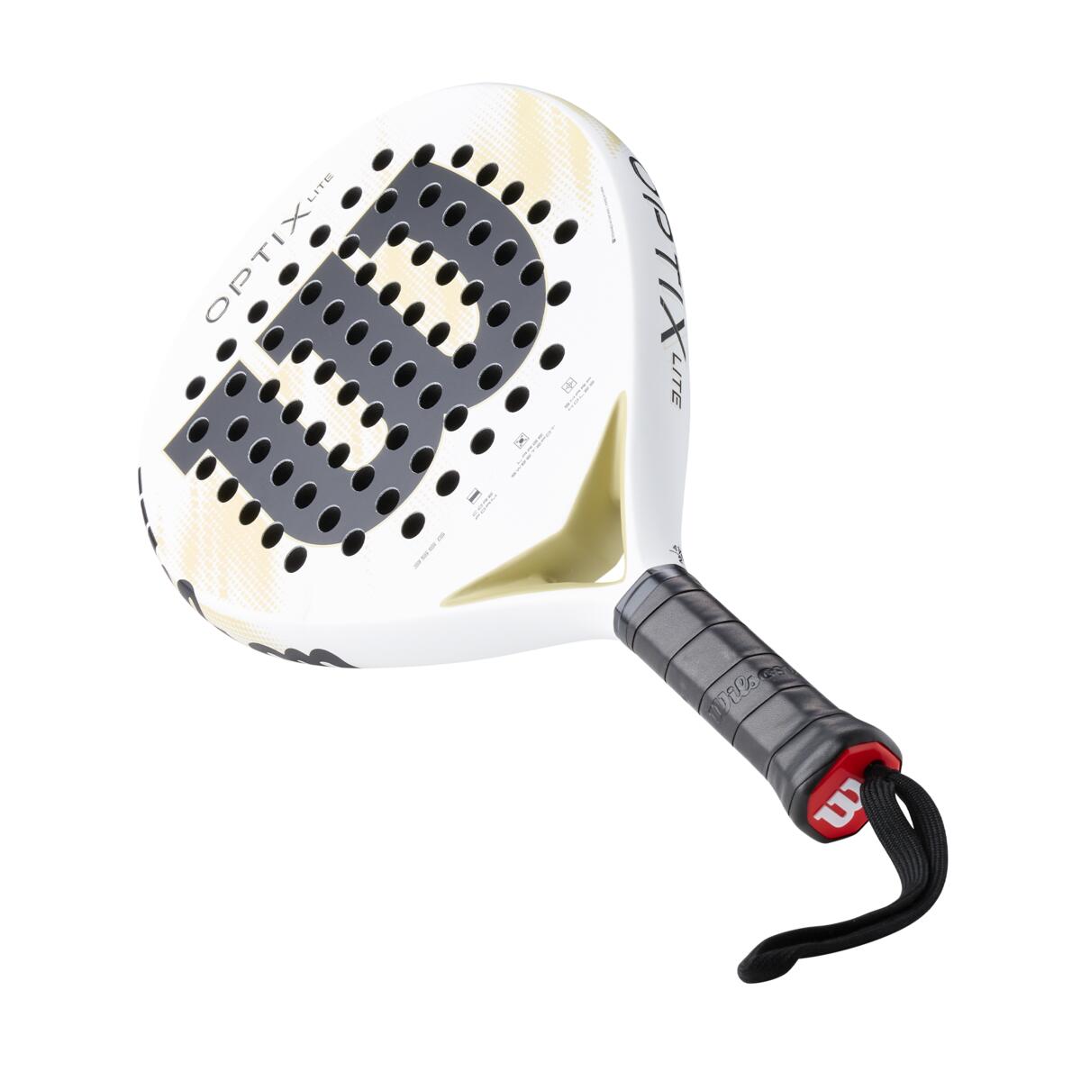 Wilson Optix V2 Lite Padel Racket White 2026 Model for Beginners Large Head Size Maneuverability
