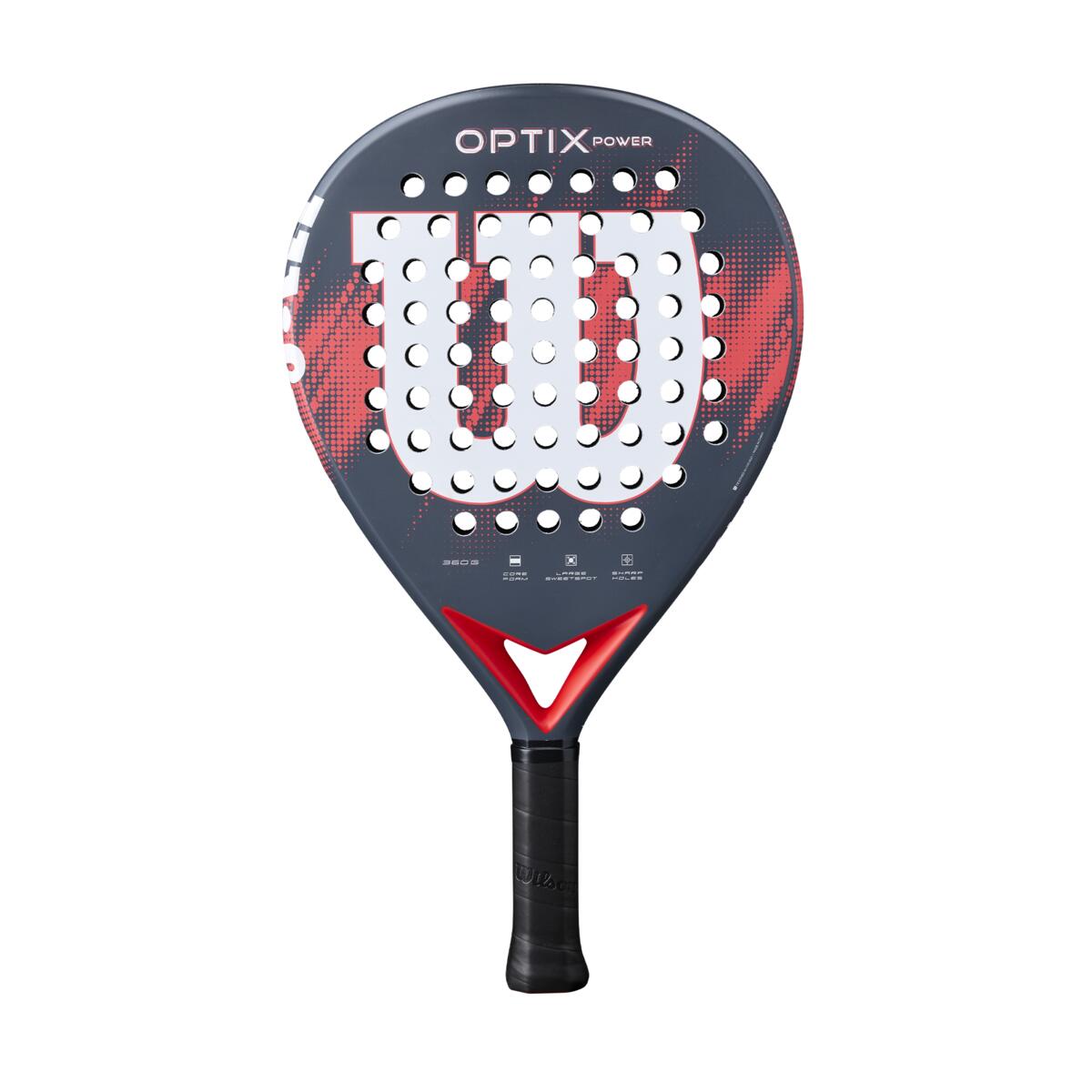 Wilson Optix V2 Power Red 2 Padel Racket 2026 For Beginners Large Head Easy Maneuverability Premium Look