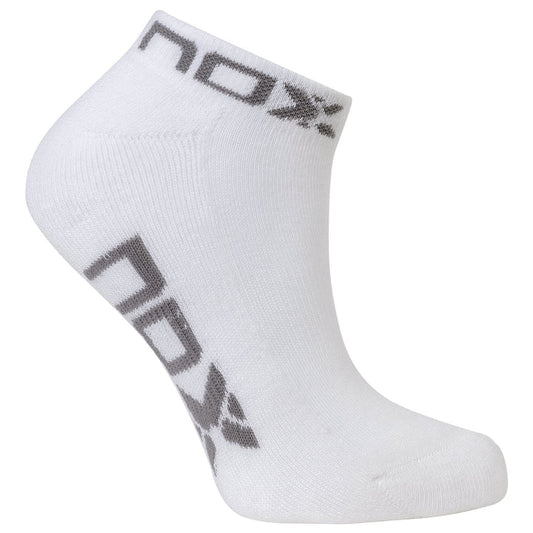 NOX ANKLE LENGTH WHITE WITH GREY LOGO WOMEN'S TECHNICAL SOCKS (Pack of 6 pairs)