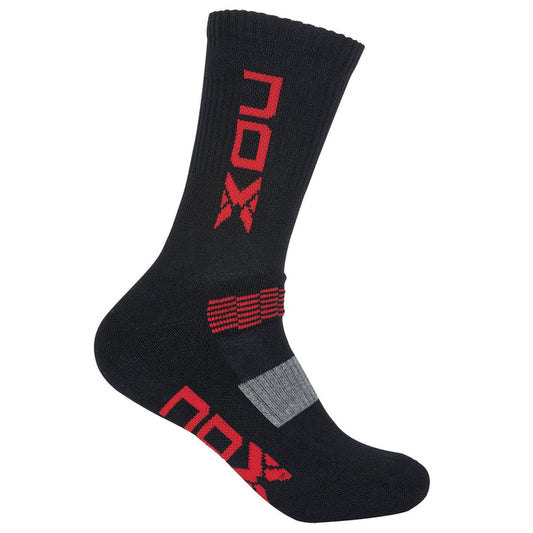 NOX MID LENGTH BLACK WITH RED LOGO MEN'S TECHNICAL SOCKS. 39-45 (Pack of 6 pairs)