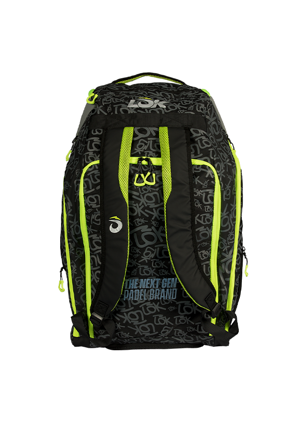 LÕK Maxx Gen 2 racket bag black, grey and lime alternate view