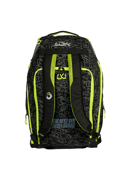 LÕK Maxx Gen 2 racket bag black, grey and lime alternate view