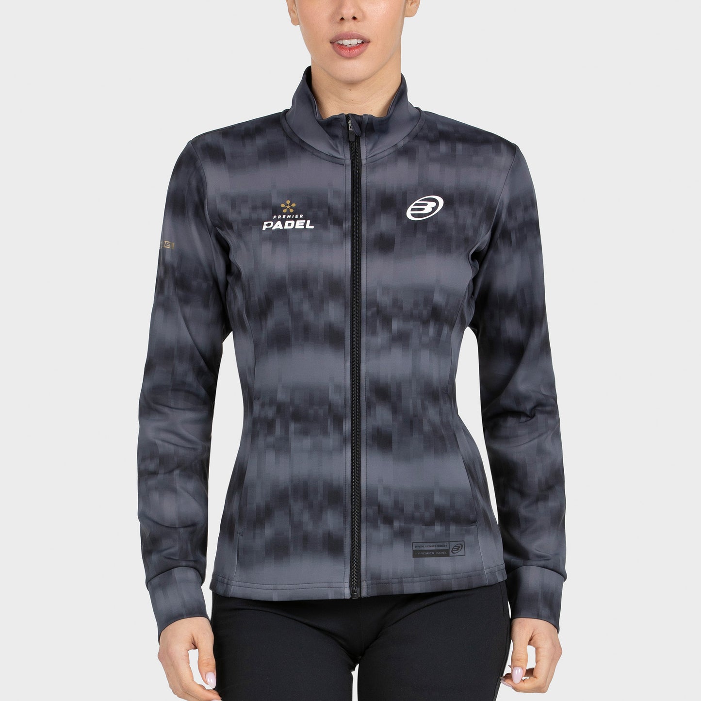 BULLPADEL PATU WOMENS SWEATSHIRT ZIP PREMIER PADEL BLACK/GREY DB47005000